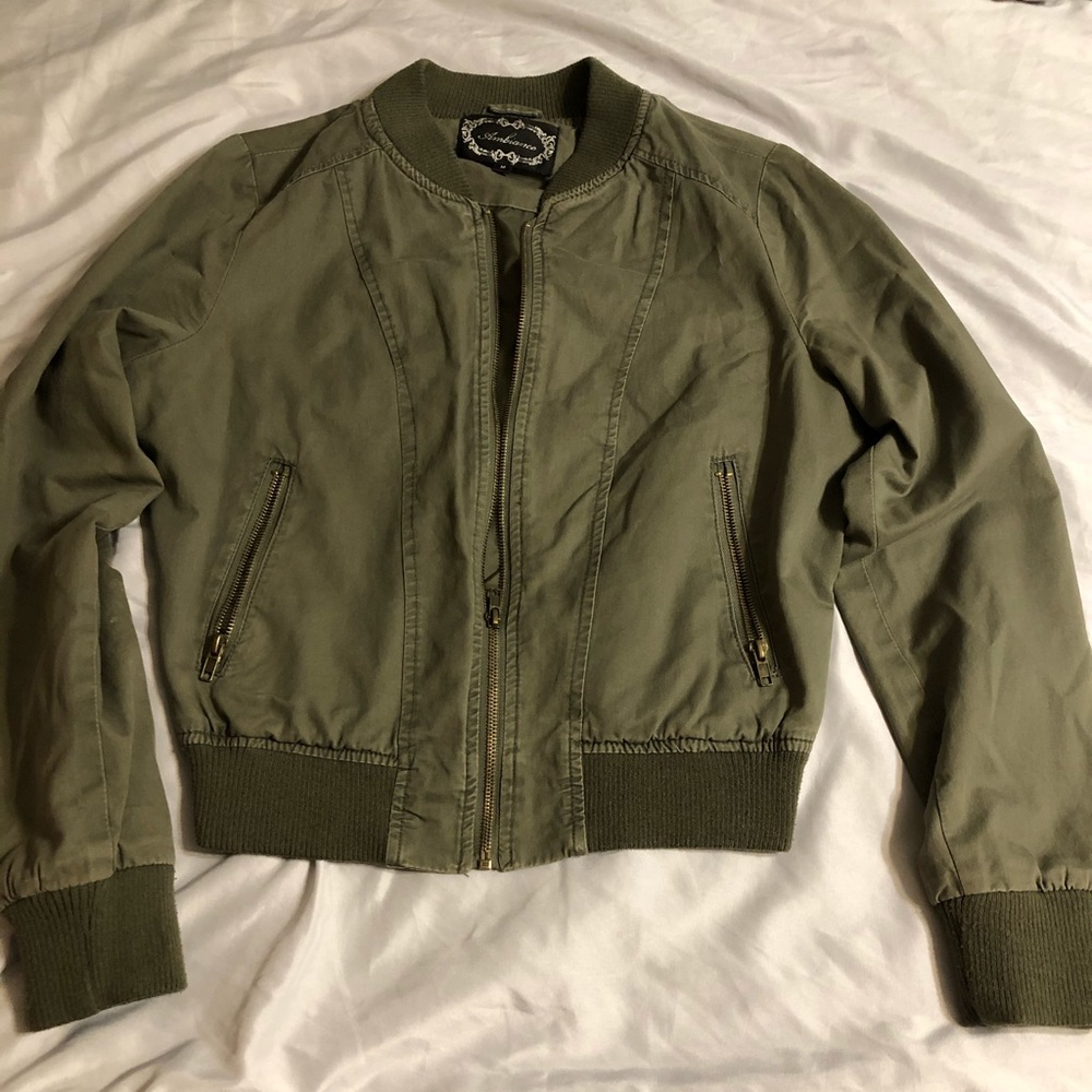 Ambiance apparel Women’s Green Bomber Jacket